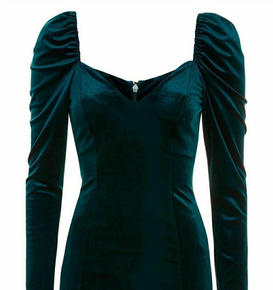 TOPSHOP SWEETHEART NECK VELVET BODYCON DRESS - Picture 2 of 8